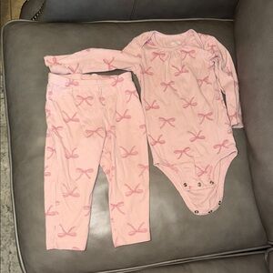 Carter's Pink Butterfly Print Baby Outfit